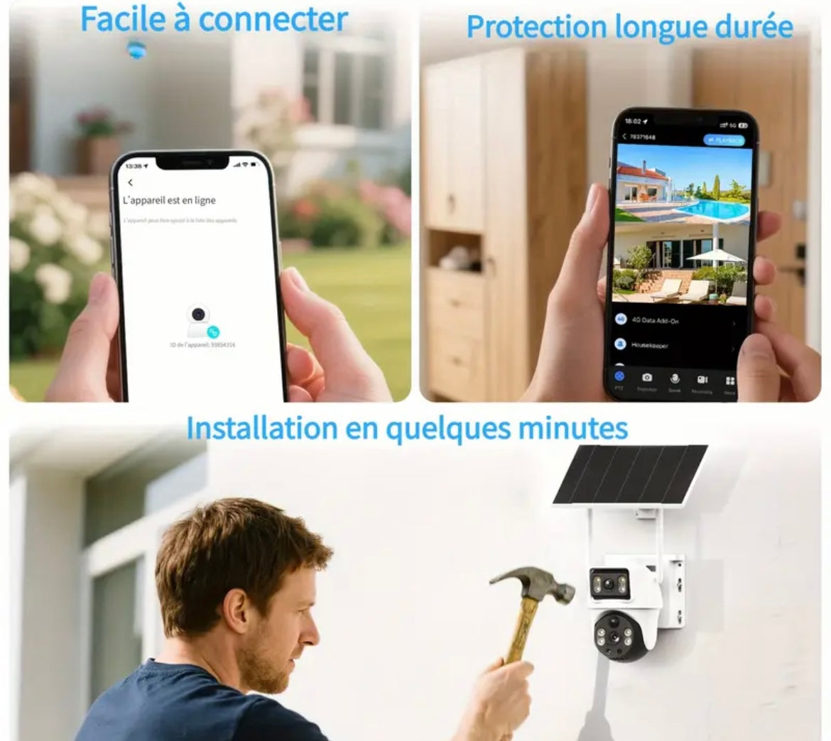 Caméra de sécurité extérieure solaire