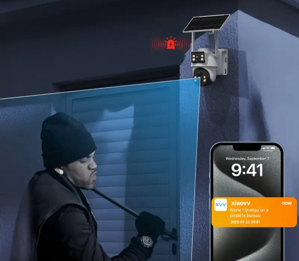 Caméra de sécurité extérieure solaire