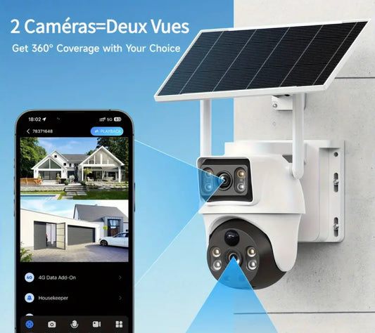 Caméra de sécurité extérieure solaire